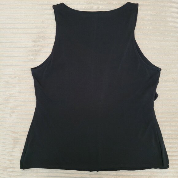 WHBM Black Embroidered Tiered Tank – Size Large - Picture 4 of 6